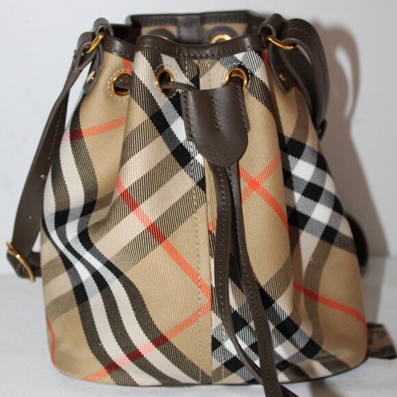 Burberry Vintage Check Plaid Bucket Bag Shoulder Bag - Picture 1 of 12